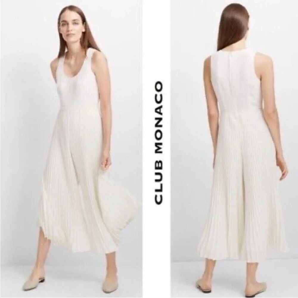 Club Monaco cream  Pleated Sleeveless jumpsuit